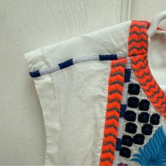 Crewcuts White sleeveless Dress with Colorful Embroidery NWOT - Picture 5 of 9